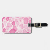 Étiquette À Bagage Arrière - plan avec des coeurs (Devant horizontal)