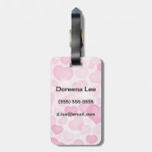 Étiquette À Bagage Arrière - plan avec des coeurs (Dos Vertical)