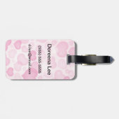 Étiquette À Bagage Arrière - plan avec des coeurs (Dos horizontal)