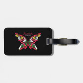 Étiquette À Bagage Arrière - plan avec un beau papillon. (Dos horizontal)