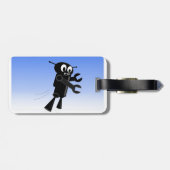 Étiquette À Bagage Arrière - plan Black Flying Robot Blue Sky (Dos horizontal)