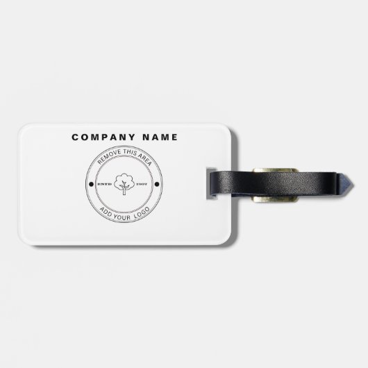 Étiquette À Bagage Arrière - plan blanc du logo de la société minimal (Dos horizontal)