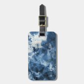 Étiquette À Bagage Arrière - plan bleu abstrait d'aquarelle (Devant Vertical)
