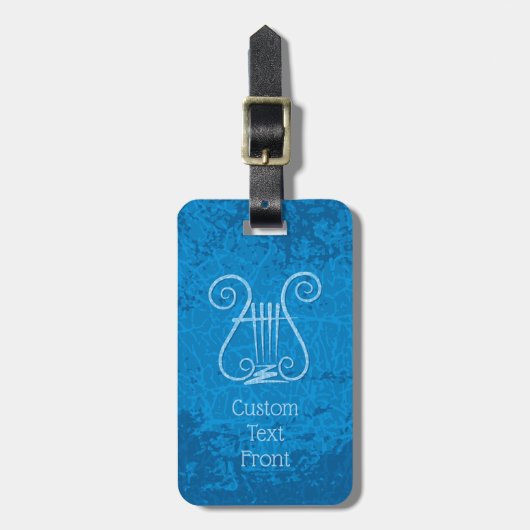 Étiquette À Bagage Arrière - plan Blue Lyre (Devant Vertical)