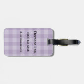 Étiquette À Bagage Arrière - plan checkered violet (Dos horizontal)
