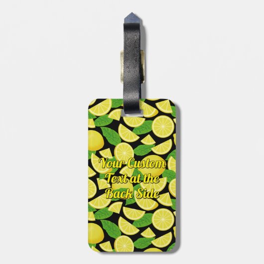 Étiquette À Bagage Arrière - plan citron (Dos Vertical)
