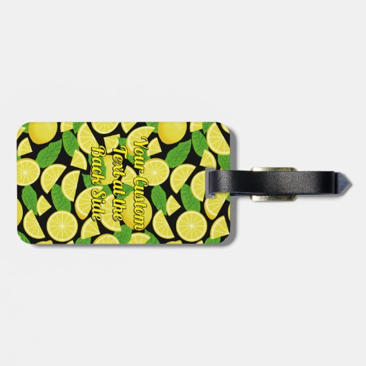 Étiquette À Bagage Arrière - plan citron (Dos horizontal)