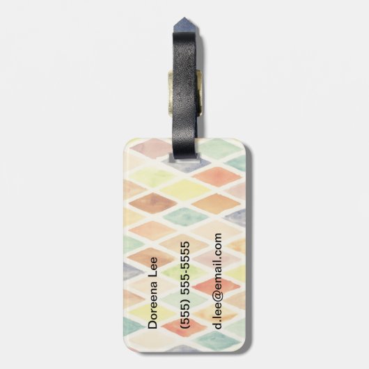 Étiquette À Bagage Arrière - plan d'aquarelle (Dos Vertical)