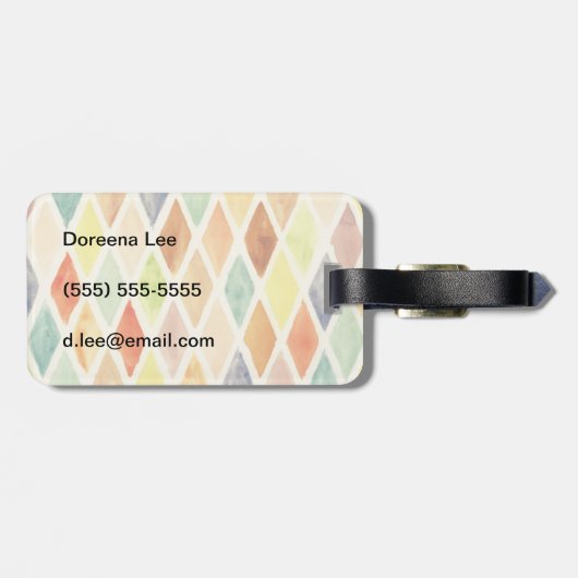 Étiquette À Bagage Arrière - plan d'aquarelle (Dos horizontal)