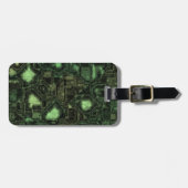 Étiquette À Bagage arrière - plan de circuit informatique (Devant horizontal)