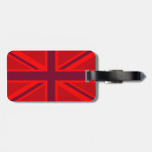 Étiquette À Bagage Arrière - plan de couleur rouge British Union Jack (Dos horizontal)