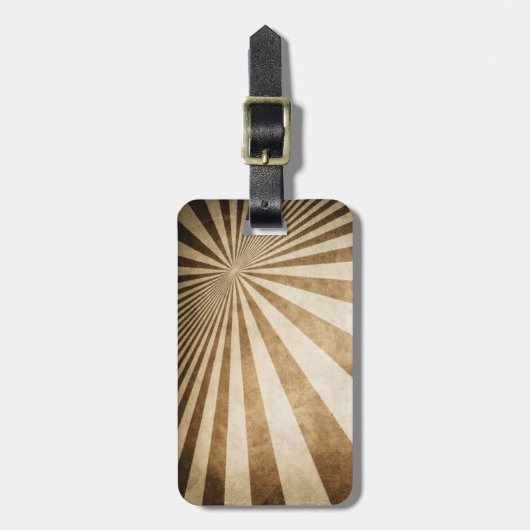 Étiquette À Bagage arrière - plan de motif rétro strié (Devant Vertical)