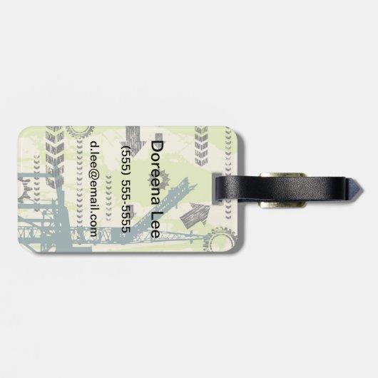Étiquette À Bagage Arrière - plan de pointe abstrait (Dos horizontal)