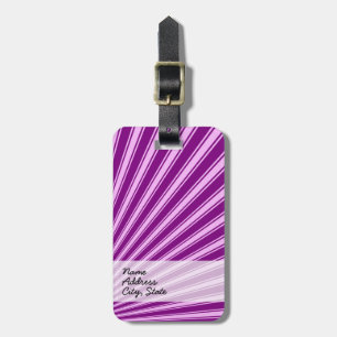 Étiquette À Bagage Arrière - plan de rayons solaires violets funky
