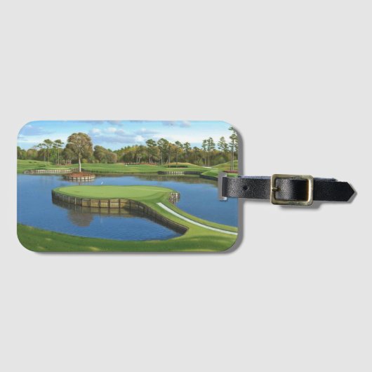 Étiquette À Bagage Arrière-plan de verts de golf (Devant Horizontal)
