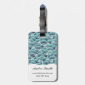 Étiquette À Bagage Arrière - plan décoratif de vague de mer (Dos Vertical)