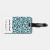 Étiquette À Bagage Arrière - plan décoratif de vague de mer (Dos horizontal)