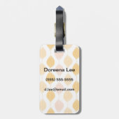 Étiquette À Bagage Arrière - plan d'or abstrait de motif d'ogee (Dos Vertical)