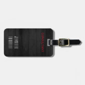 Étiquette À Bagage Arrière - plan en bois gris élégant (Devant horizontal)