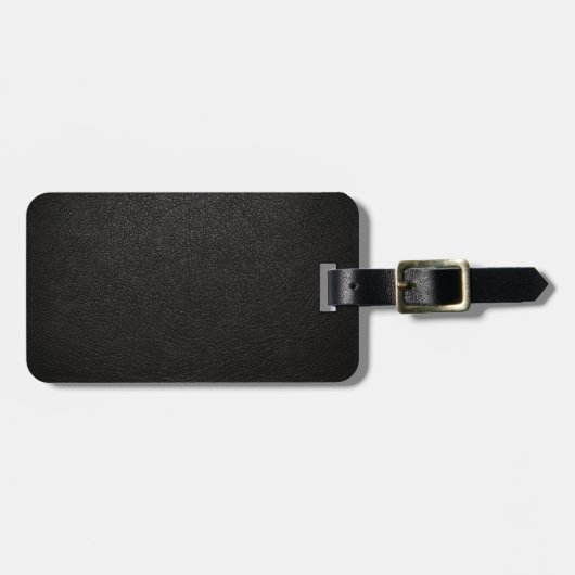 Étiquette À Bagage Arrière - plan en cuir noir (Devant horizontal)