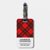 Étiquette À Bagage Arrière - plan fait sur commande de tartan de (Dos Vertical)