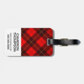 Étiquette À Bagage Arrière - plan fait sur commande de tartan de (Dos horizontal)
