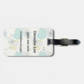 Étiquette À Bagage Arrière - plan floral (Dos horizontal)
