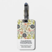 Étiquette À Bagage Arrière - plan floral 3 de photo faite sur (Dos Vertical)