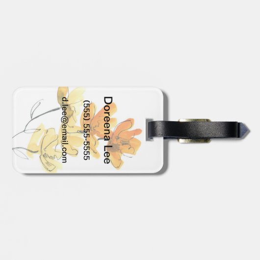 Étiquette À Bagage arrière - plan floral Abstrait (Dos horizontal)