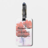 Étiquette À Bagage arrière - plan floral peint Abstrait 2 (Dos Vertical)