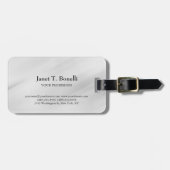 Étiquette À Bagage Arrière - plan gris élégant Plain simple professio (Devant horizontal)