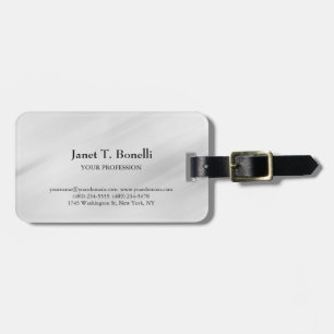 Étiquette À Bagage Arrière - plan gris élégant Plain simple professio