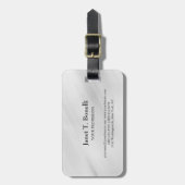 Étiquette À Bagage Arrière - plan gris élégant Plain simple professio (Devant Vertical)