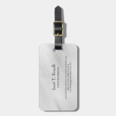 Étiquette À Bagage Arrière - plan gris élégant Plain simple professio (Devant Vertical)