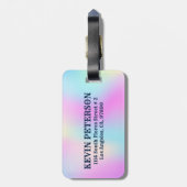 Étiquette À Bagage Arrière - plan irisé coloré (Dos Vertical)