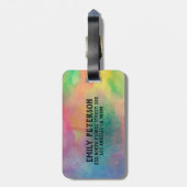 Étiquette À Bagage Arrière - plan monogramme personnalisé (Dos Vertical)