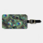 Étiquette À Bagage Arrière - plan Peacock Feather (Devant horizontal)