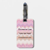 Étiquette À Bagage Arrière - plan rose de zigzag (Dos Vertical)