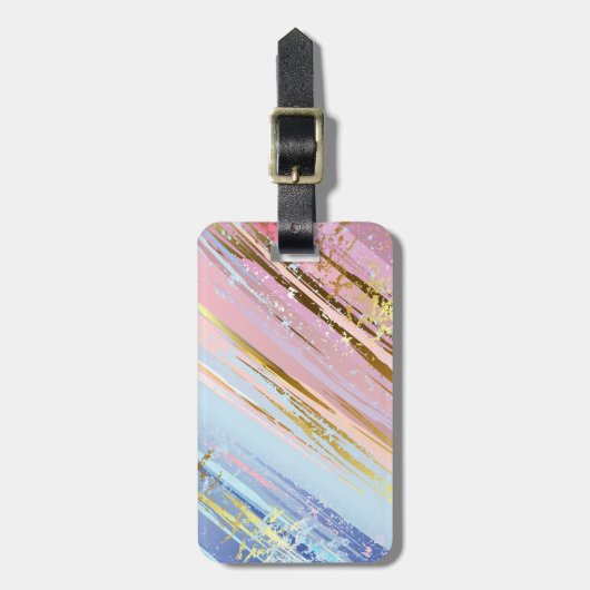 Étiquette À Bagage Arrière - plan rose texturé (Devant Vertical)