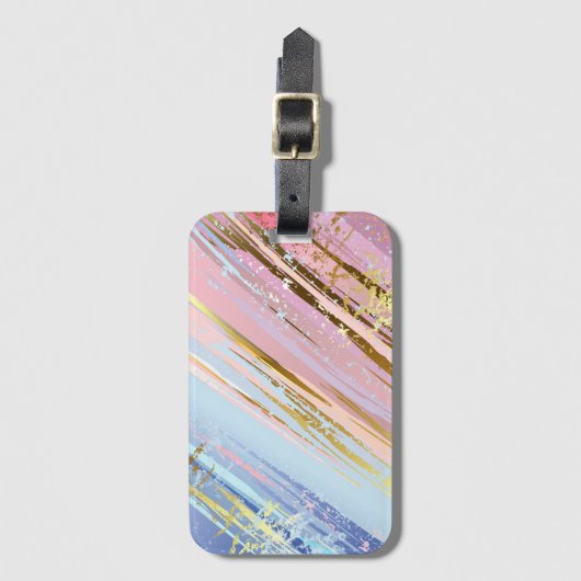 Étiquette À Bagage Arrière - plan rose texturé (Devant Vertical)