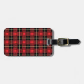 Étiquette À Bagage Arrière - plan rouge de plaid (Devant horizontal)