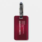 Étiquette À Bagage Arrière - plan rouge élégant et élégant (Dos Vertical)