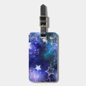 Étiquette À Bagage Arrière - plan spatial avec étoiles (Devant Vertical)
