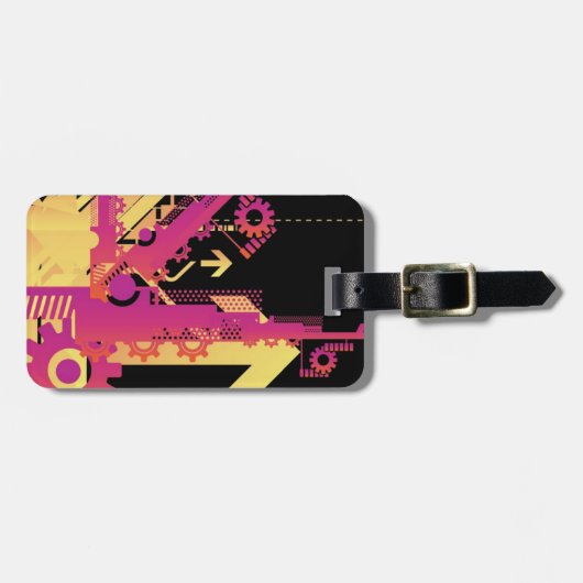 Étiquette À Bagage Arrière - plan tramé technique 7 (Devant horizontal)