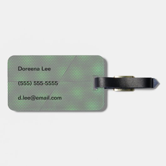Étiquette À Bagage Arrière - plan vert abstrait (Dos horizontal)