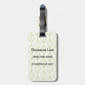 Étiquette À Bagage Arrière - plan vertical vert de motif d'ogee (Dos Vertical)