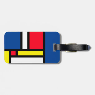 Étiquette À Bagage Art abstrait de style Mondrian moderne coloré groo