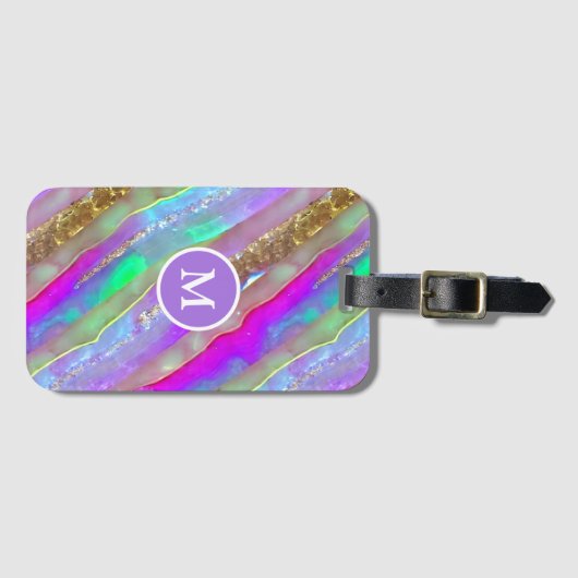 Étiquette À Bagage Art Abstrait en verre (Devant Horizontal)