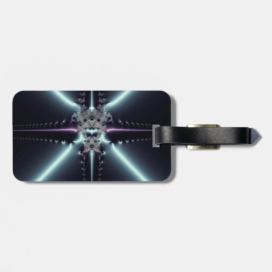 Étiquette À Bagage Art abstrait étoile bleue (Dos horizontal)