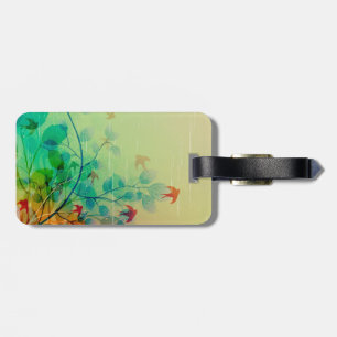 Étiquette À Bagage Art Abstrait Floral du printemps moderne